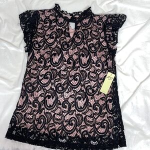 NWT PerSeption Concept Lace Sleeveless Top            Sz S